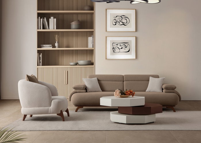 Atelier Del Sofa Bonjo Walnut - Latte